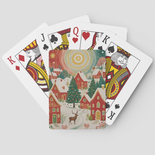 Christmas Village Playing Cards (Back)