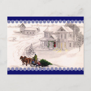 Christmas Village Postcard
