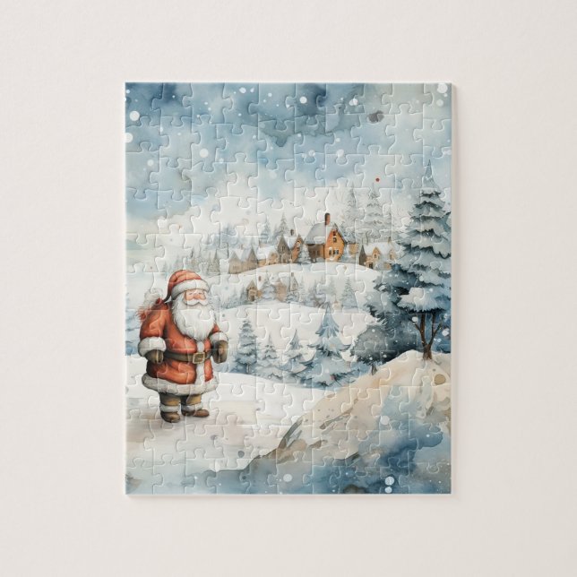 Christmas Village Santa Christmas Holiday Jigsaw Puzzle (Vertical)
