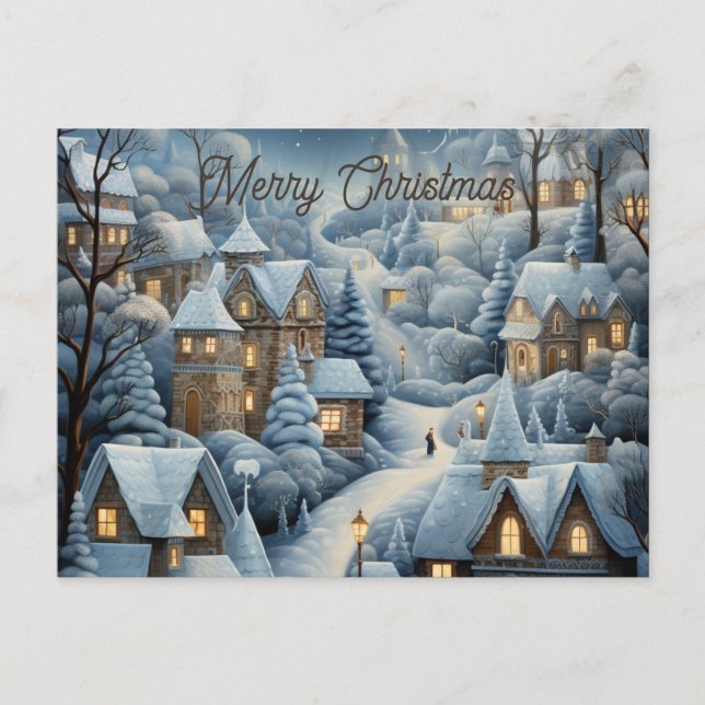Christmas Village Scene Postcard (Front)