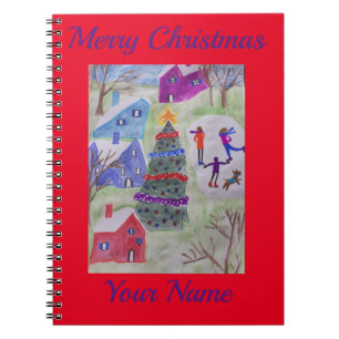 Christmas Village Spiral Notebook