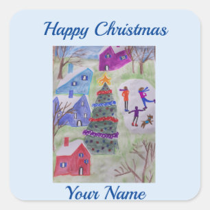 Christmas Village  Square Sticker