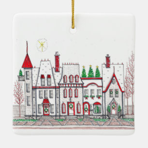 Christmas Village Stores Ornament