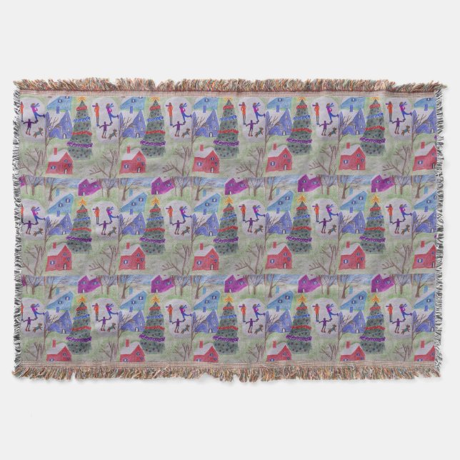 Christmas Village  Throw Blanket (Front)