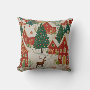 Christmas Village Throw Pillow