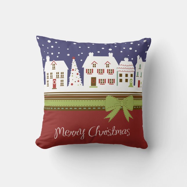 Christmas Village Throw Pillow (Front)