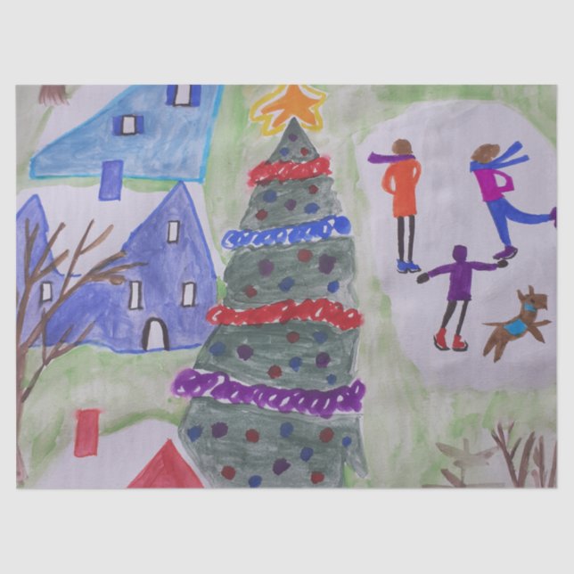 Christmas Village Tissue Paper (Front)