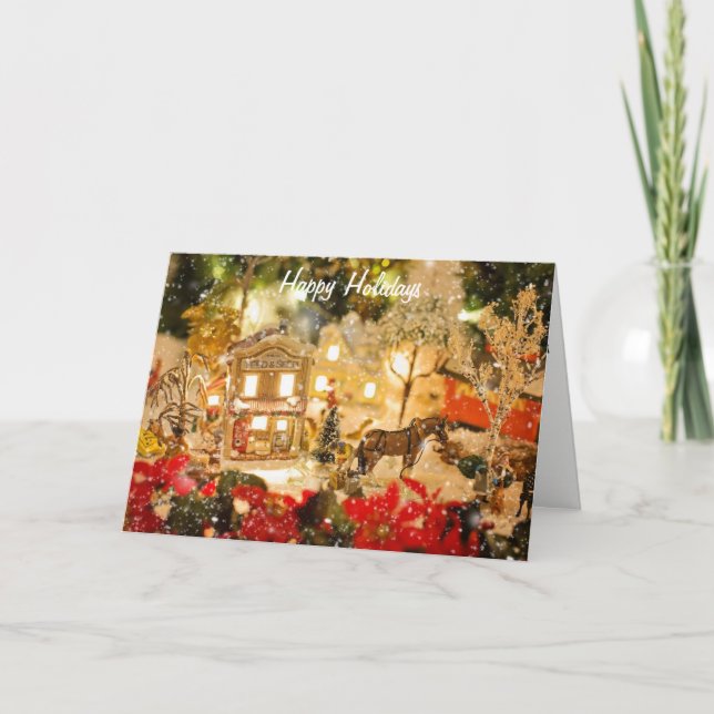 Christmas Village Winter Wonderland Greeting Card (Front)