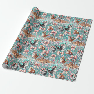 Christmas Village Wrapping Paper: Kittens in Vows Paper