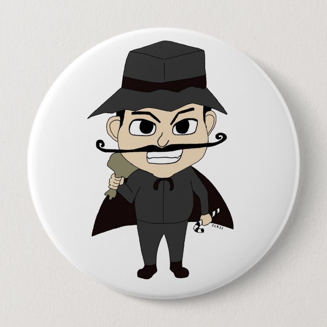 Christmas villain  4 inch round button (Front)