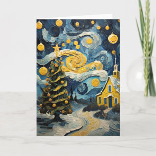 Christmas Vintage Art Inspired by Van Gogh Holiday Card