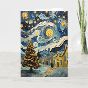 Christmas Vintage Art Inspired by Van Gogh Holiday Card
