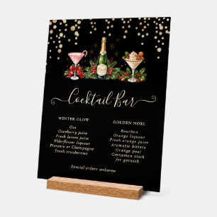 Christmas Vintage Cheer Cocktail Party Acrylic Sign