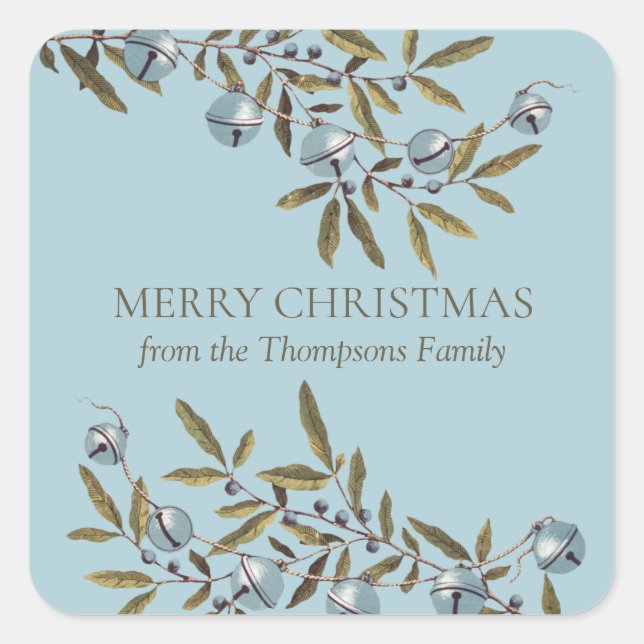 Christmas Vintage Christmas Bells Botanical Tags (Front)