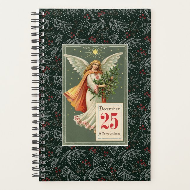 Christmas Vintage Country Angel Add Name Planner (Front)