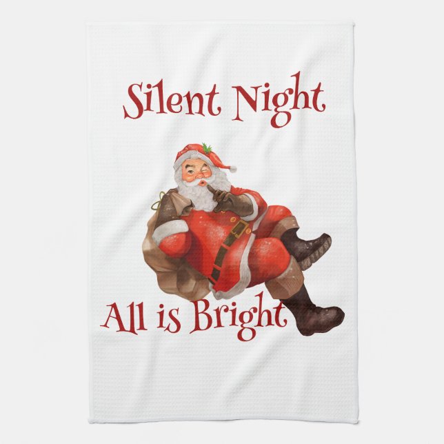Christmas Vintage Funny Santa Claus Kitchen Towel (Vertical)