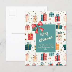Christmas Vintage Gift Packages Post Card