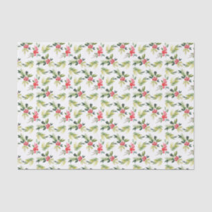 Christmas   Vintage Holly, Berry & Pine Pattern Tissue Paper