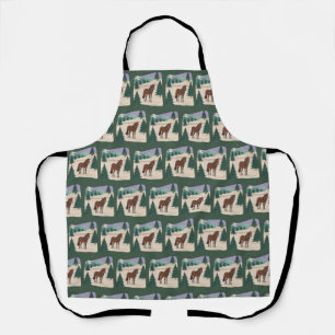 Christmas Vintage Horse 90s Style Retro Xmas Tree Apron