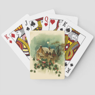 Christmas Vintage Illustration-Holly Playing Cards