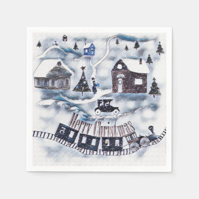 Christmas , Vintage Napkin (Front)