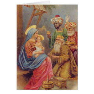 Christmas Vintage Nativity Jesus Illustration