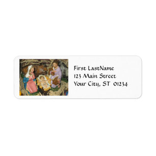 Christmas Vintage Nativity Return Address Label