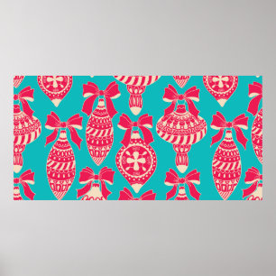 Christmas vintage pattern. Seamless pattern with C Poster