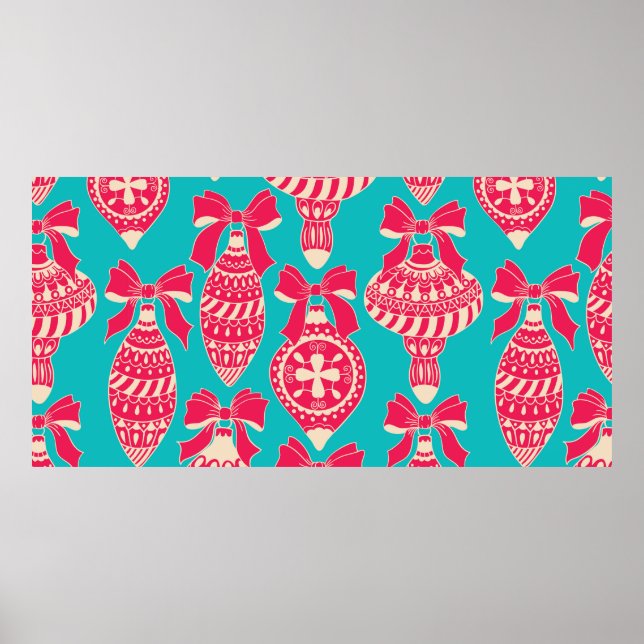 Christmas vintage pattern. Seamless pattern with C Poster (Front)