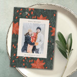 Christmas Vintage Red Greenery Two Vertical Photo Holiday Card<br><div class="desc">Christmas Vintage Red Botanical Greenery Two Vertical Photo Holiday Card</div>