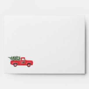 Christmas Vintage Red Truck Envelope