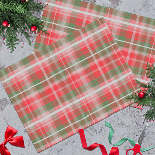 Christmas Vintage Retro Country Plaid Pattern Tissue Paper