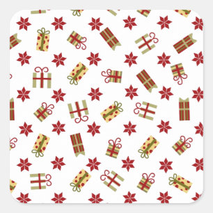 Christmas Vintage retro patterns Square Sticker