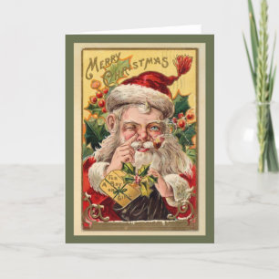 Christmas Vintage Santa Claus Holiday Card