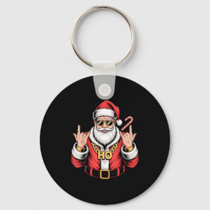 Christmas Vintage Santa Ho Ho Chain Retro Xmas Reb Keychain