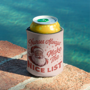 Christmas Vintage Santa Nurses Make the Nice List  Can Cooler