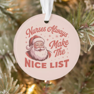 Christmas Vintage Santa Nurses Make the Nice List  Ornament
