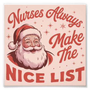 Christmas Vintage Santa Nurses Make the Nice List  Photo Print