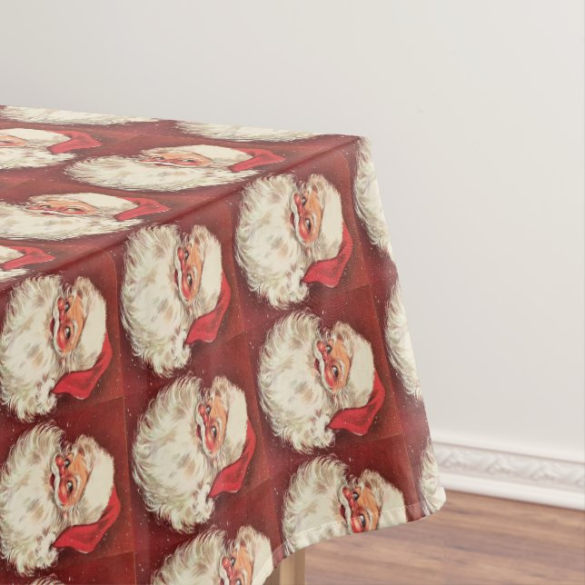 Christmas Vintage Smiling Santa Claus  Tablecloth (In Situ)