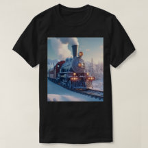 Christmas Vintage Steam Train Snow frozen Woodland
