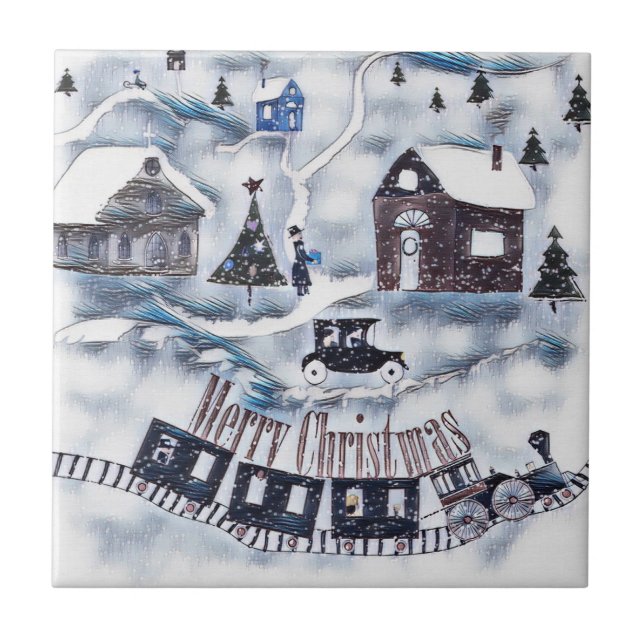 Christmas , Vintage Tile (Front)