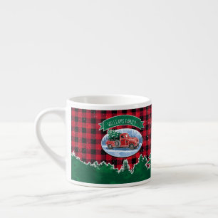 Christmas Vintage Truck Add Name Espresso Cup