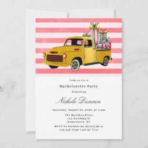 Christmas Vintage Truck Bachelorette Party Invitation