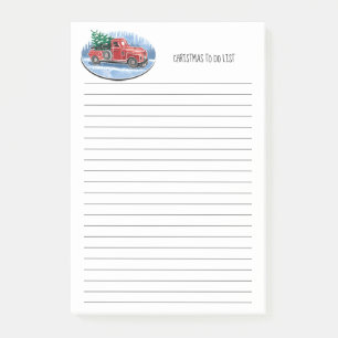 Christmas Vintage Truck To Do List 4 x 6 Post-it Notes