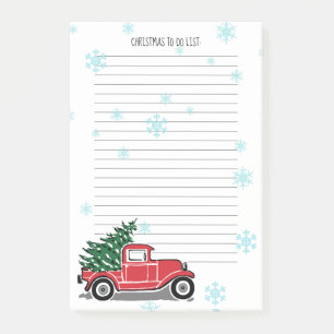 Christmas Vintage Truck To Do List Post-it Notes