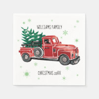 Christmas Vintage Truck w/ Snowflakes