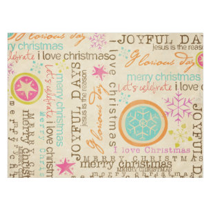 Christmas Vintage Typography Tablecloth