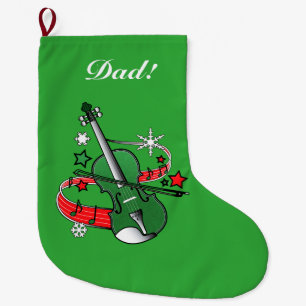 Christmas Violin Large Christmas Stocking
