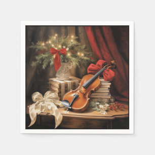 Christmas Violin Music Napkin
