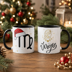 Christmas Virgo Zodiac Santa Hat Mug